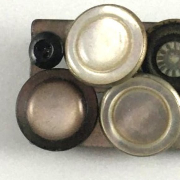 OOAK Brooch Handmade From Vintage Mother of Pearl Buttons and Buckle - Picture 2 of 5